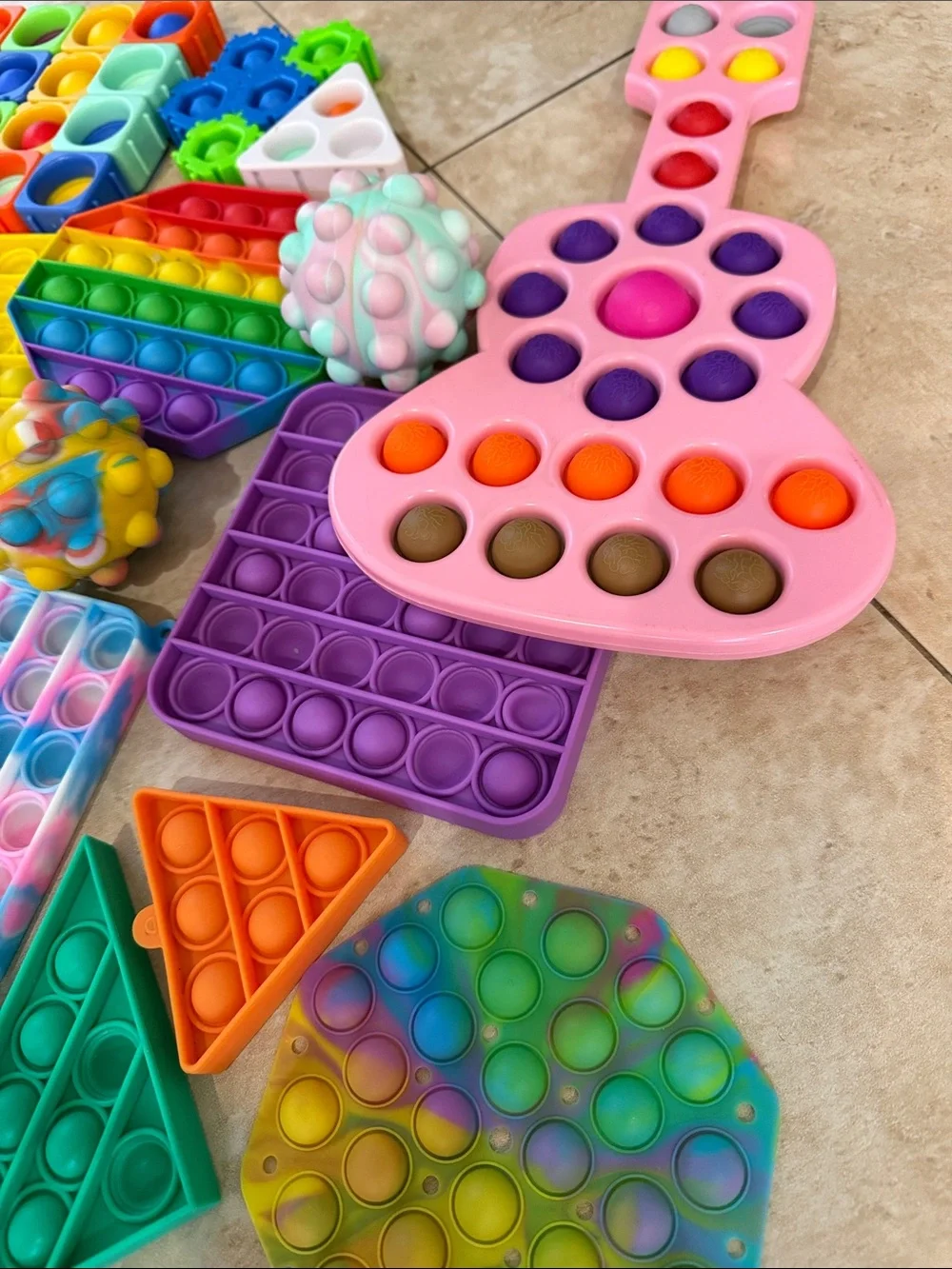 Assorted Kids' Silicone Pop-It Fidget Toy Set - Multicolor
